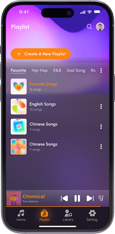 E-Play Music Playlist Interface